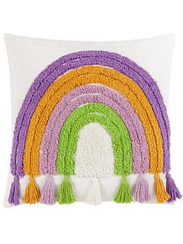 Product photograph of Furn Rainbow Tassels Cushion from very.co.uk