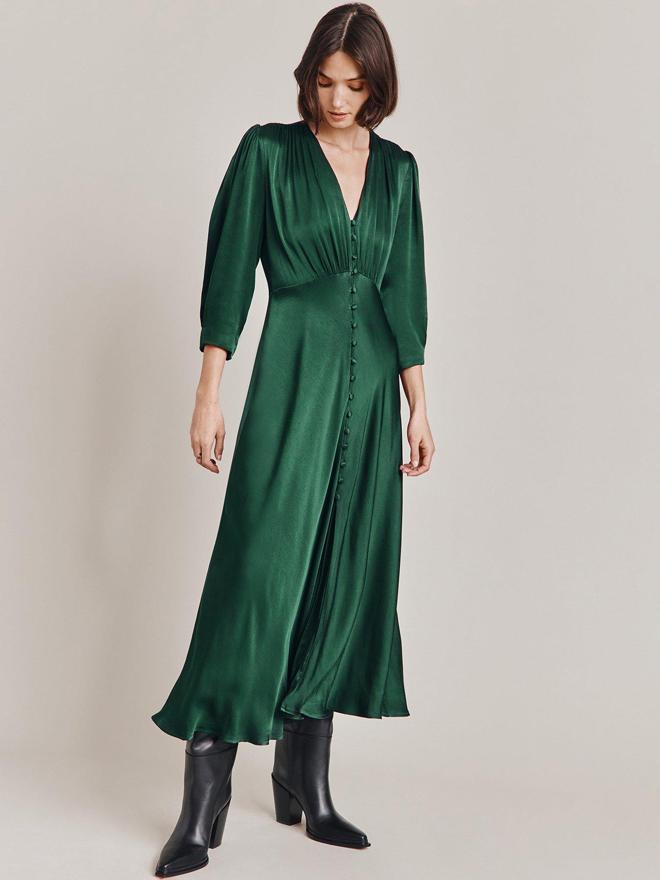 Ghost green silk outlet dress