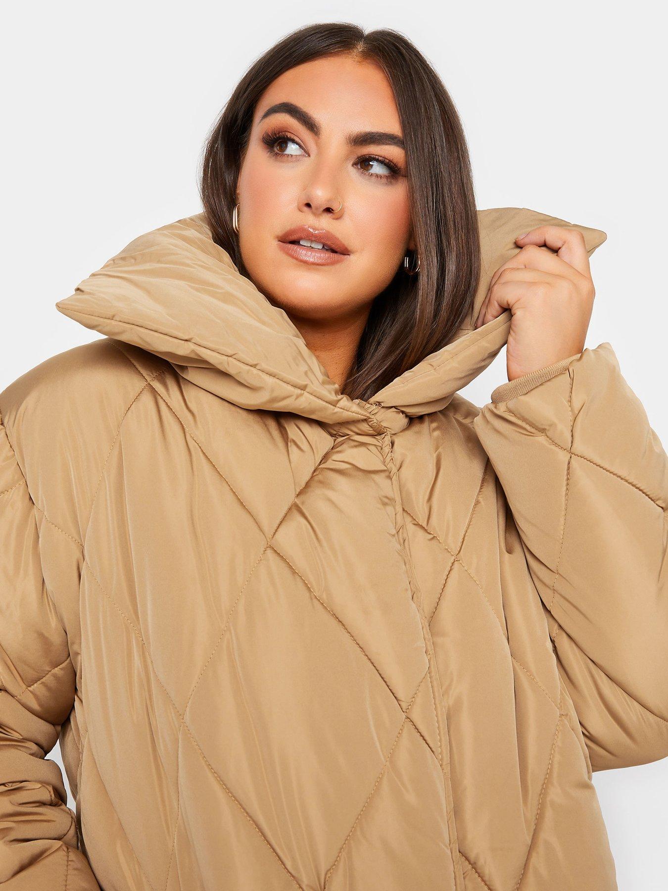 Image 4 of 4 of Yours Diamond Quilted Puffer - Natural