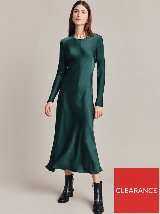 front image of ghost-mari-dress--dark-green
