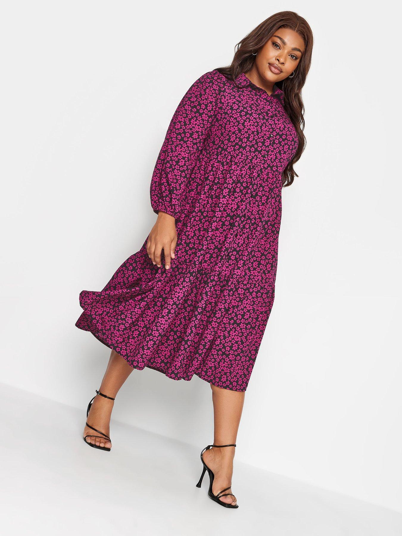 Ditsy button through outlet dress