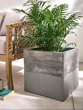 Product photograph of Very Home Square Stone Planter 31cm from very.co.uk