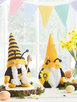 Product photograph of Very Home Set Of 2 28cm Spring Bee Gonks from very.co.uk