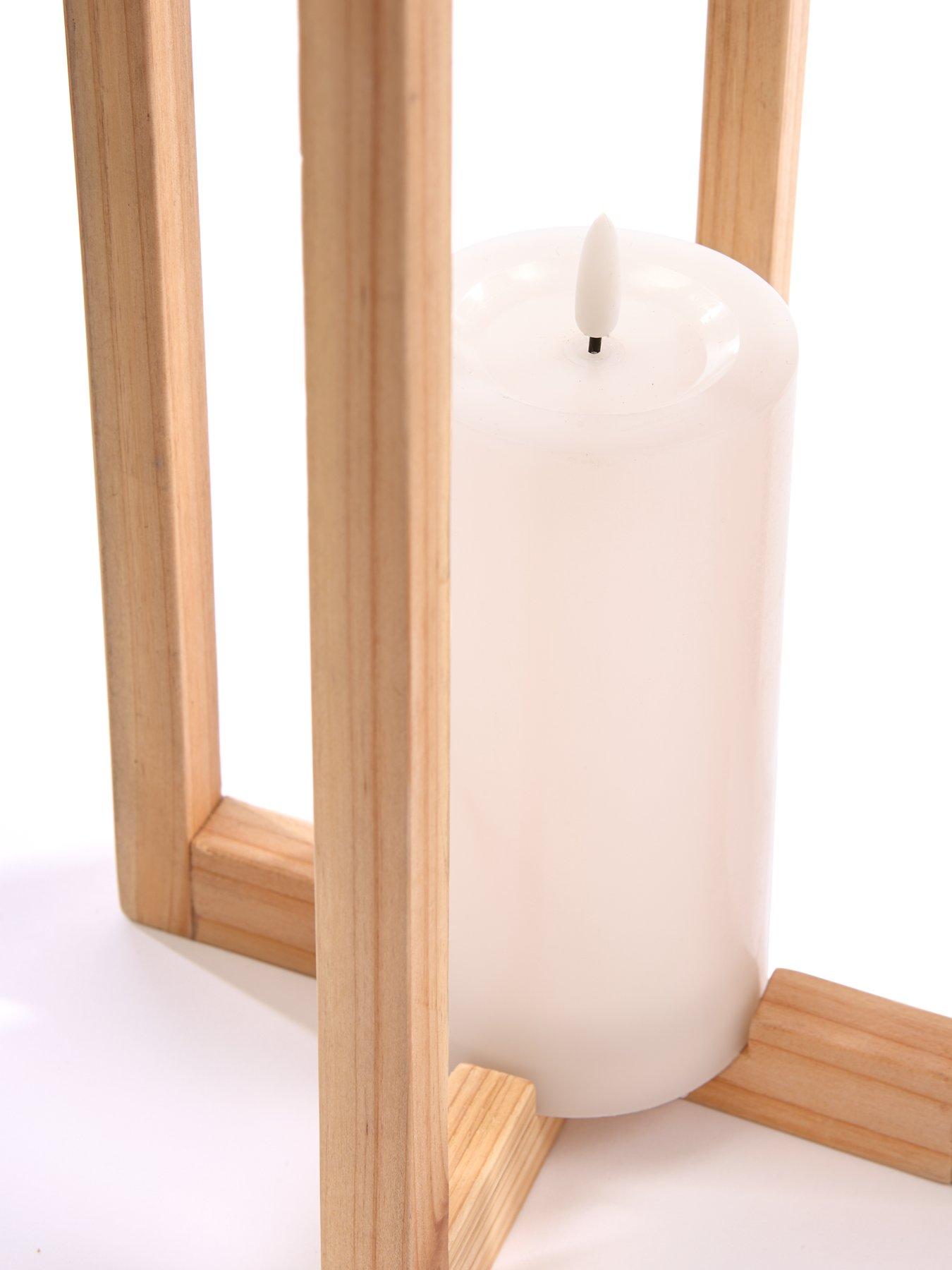Image 4 of 5 of Very Home Pair of Wooden&nbsp;Lanterns (56cm/40cm)