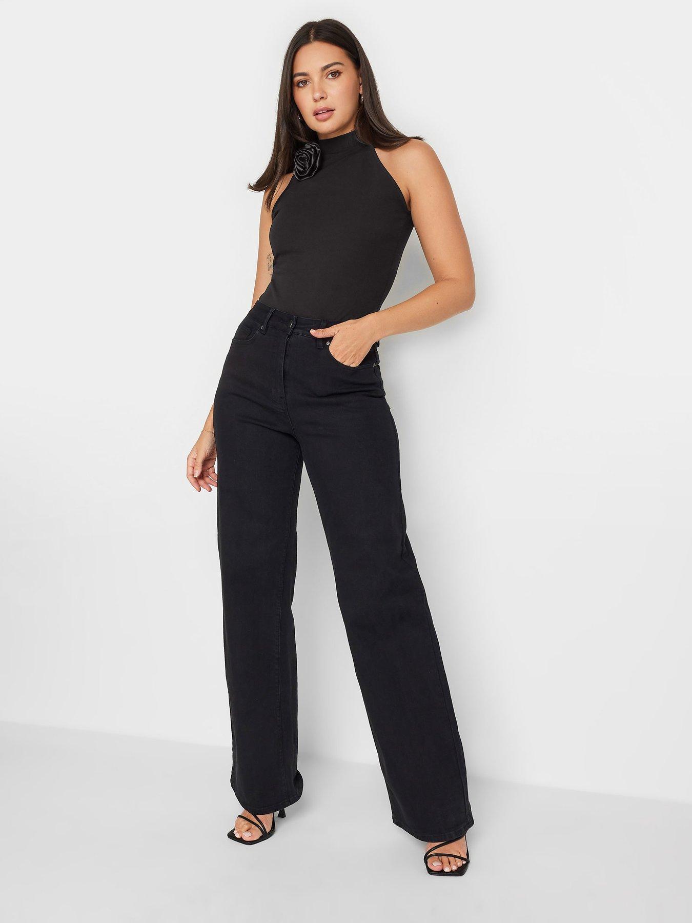 Image 3 of 4 of Long Tall Sally Corsage Halter Neck Top - Black