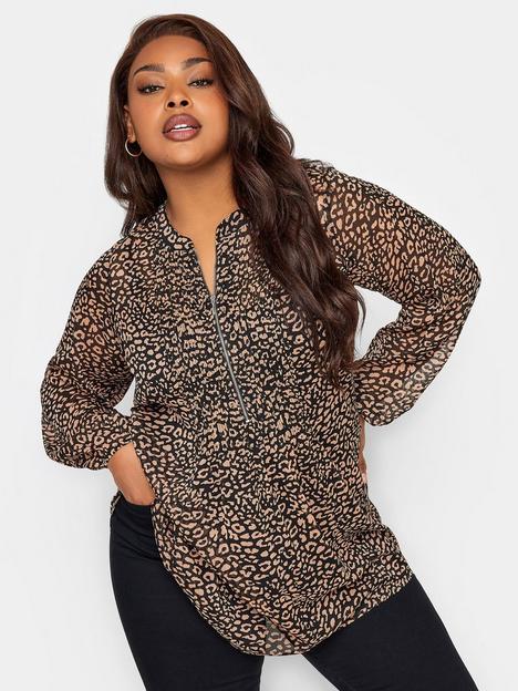 yours-animal-zip-front-blouse