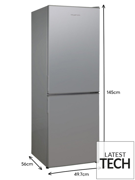 stillFront image of russell-hobbs-silver-rh50ff145s-50cm-wide-145cm-high-low-frost-fridge-freezer-silver