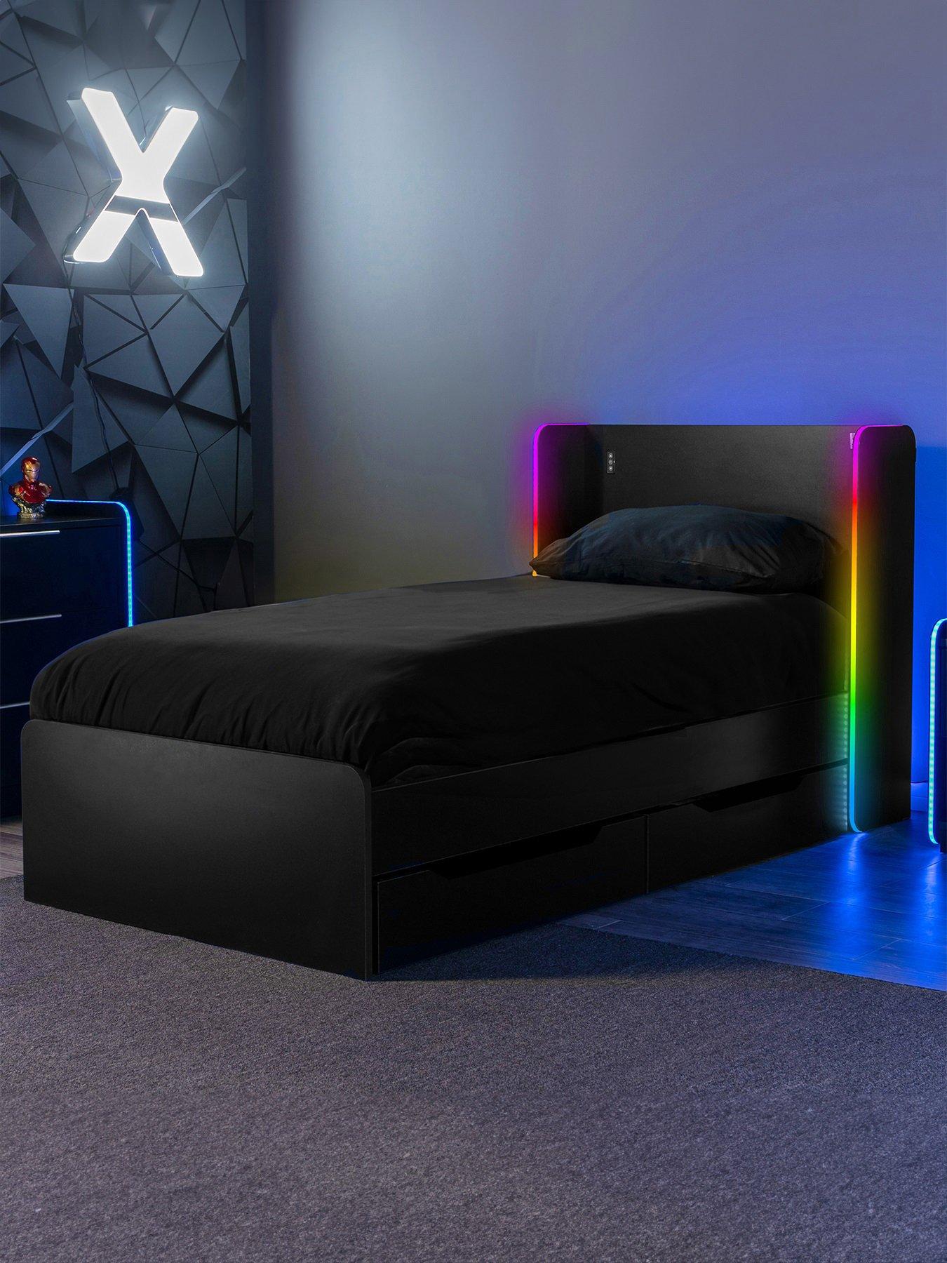 Product photograph of X Rocker Xrocker Electra Single Bed With Neo Motion App Lighting Control from very.co.uk