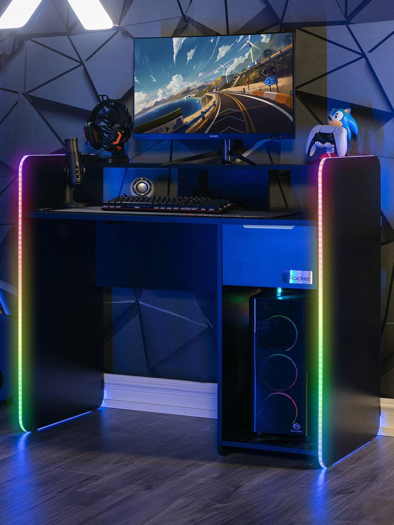 X Rocker Xrocker Electra Desk With Neo Motion App Lighting Control And Wireless Charging