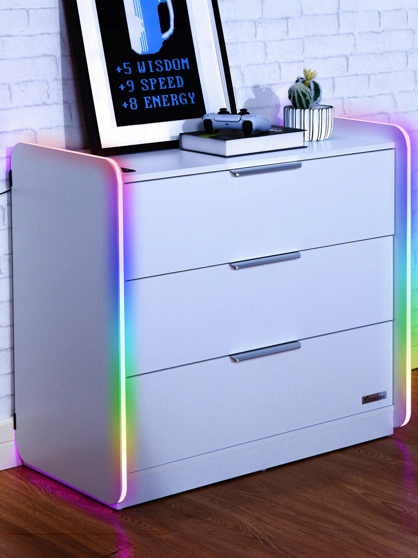 undefined Xrocker Electra 3 Drawer Chest With Neo Motion App Lighting Control