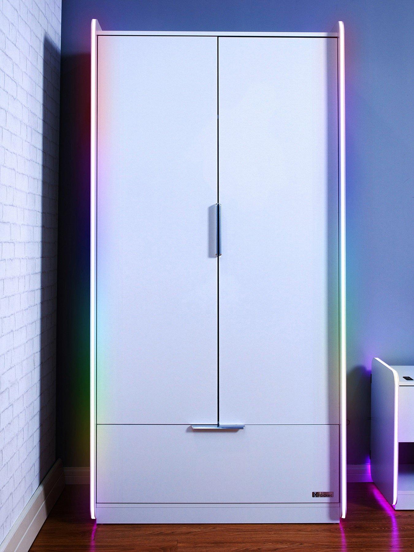 X Rocker Electra 2 Door, 1 Drawer Wardrobe with Neo Motion App Lighting Control