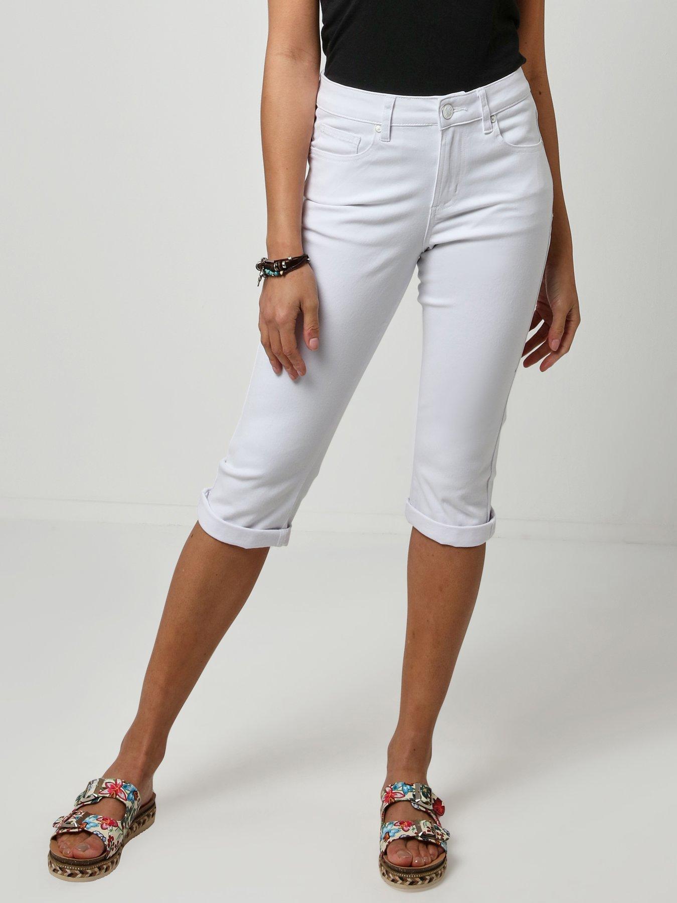 White high waisted deals capri pants