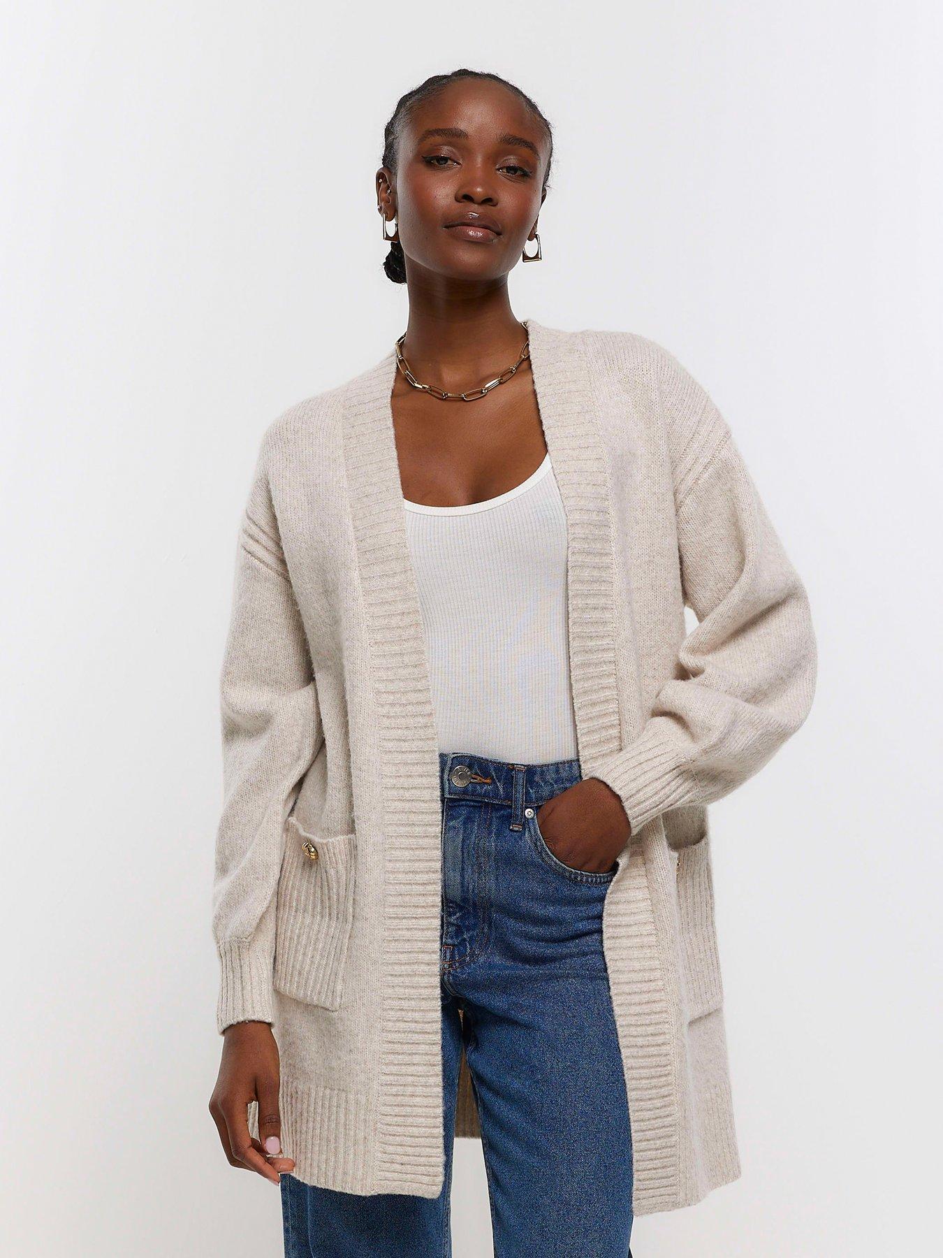 Beige shop open sweater