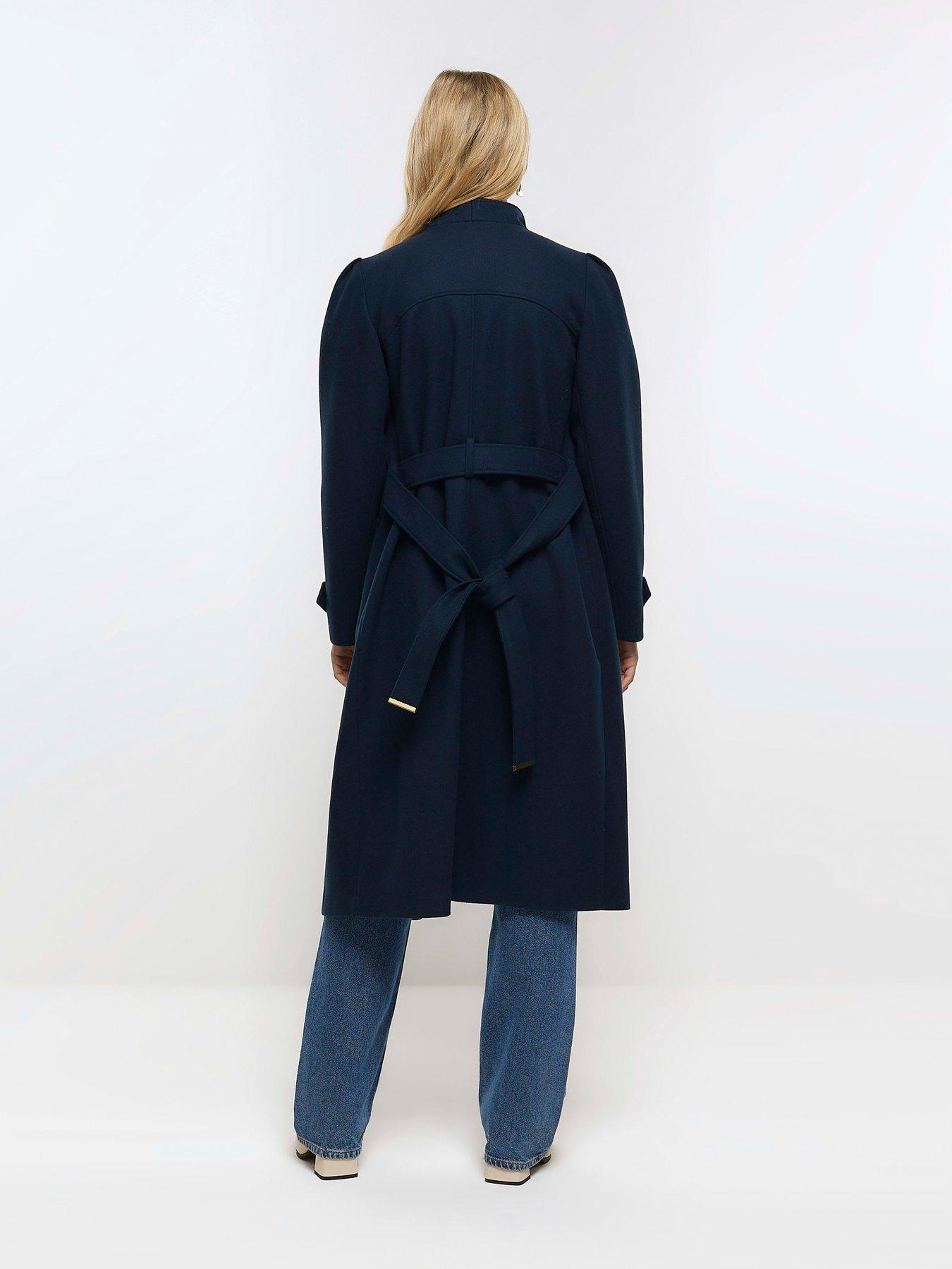 Navy wrap clearance coat uk