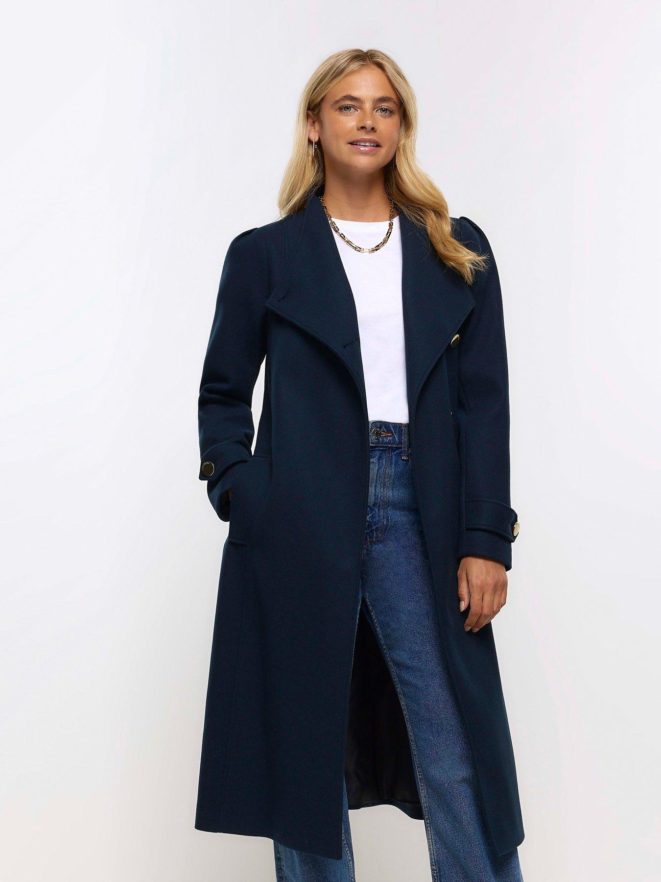 Navy wrap hot sale jacket