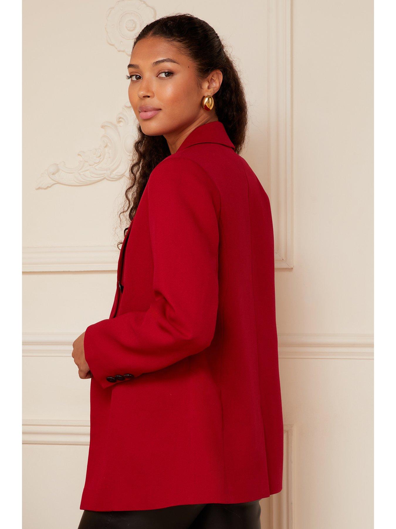 Double Breasted Blazer Red