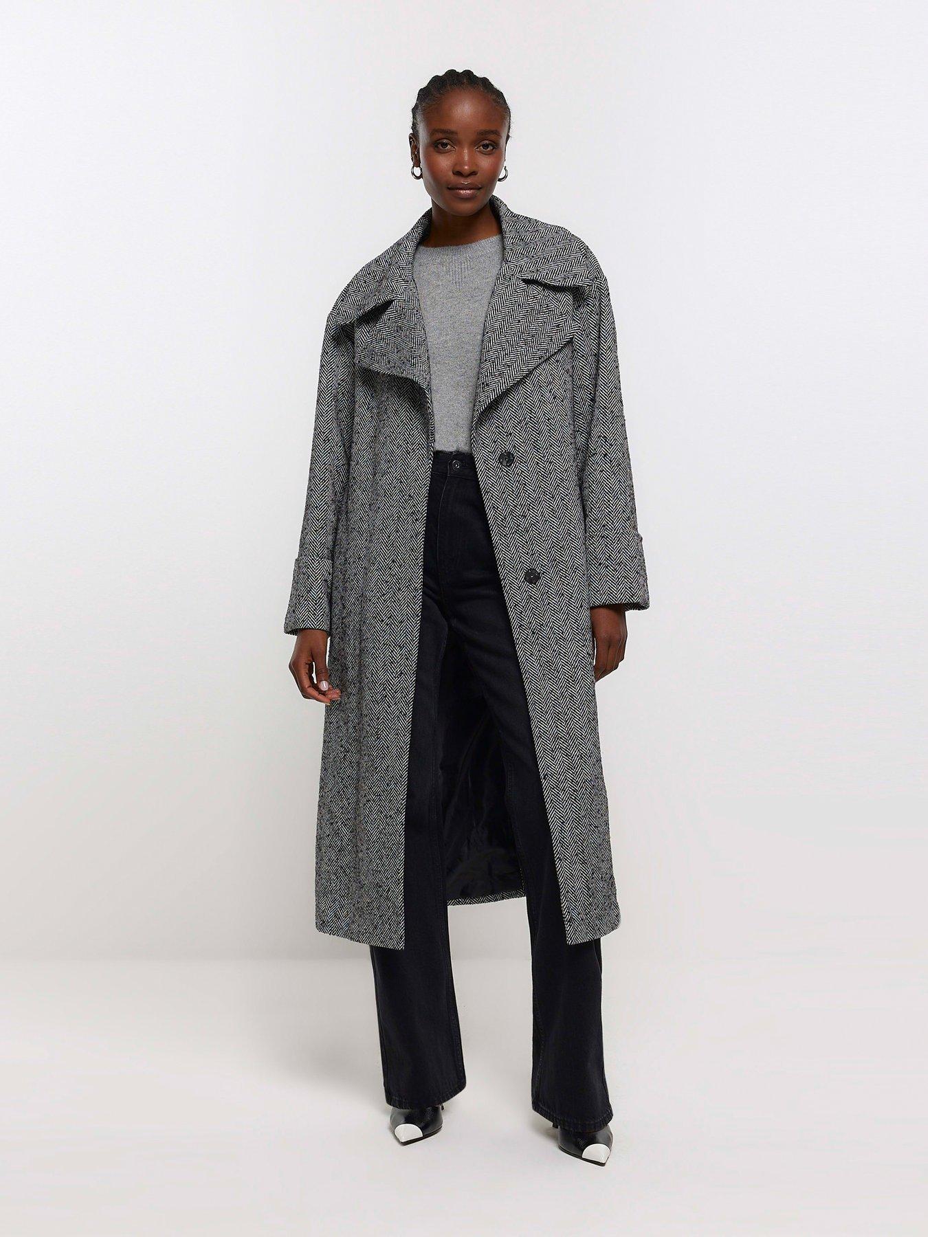 Mint Velvet Grey Marl Textured Easy Coat