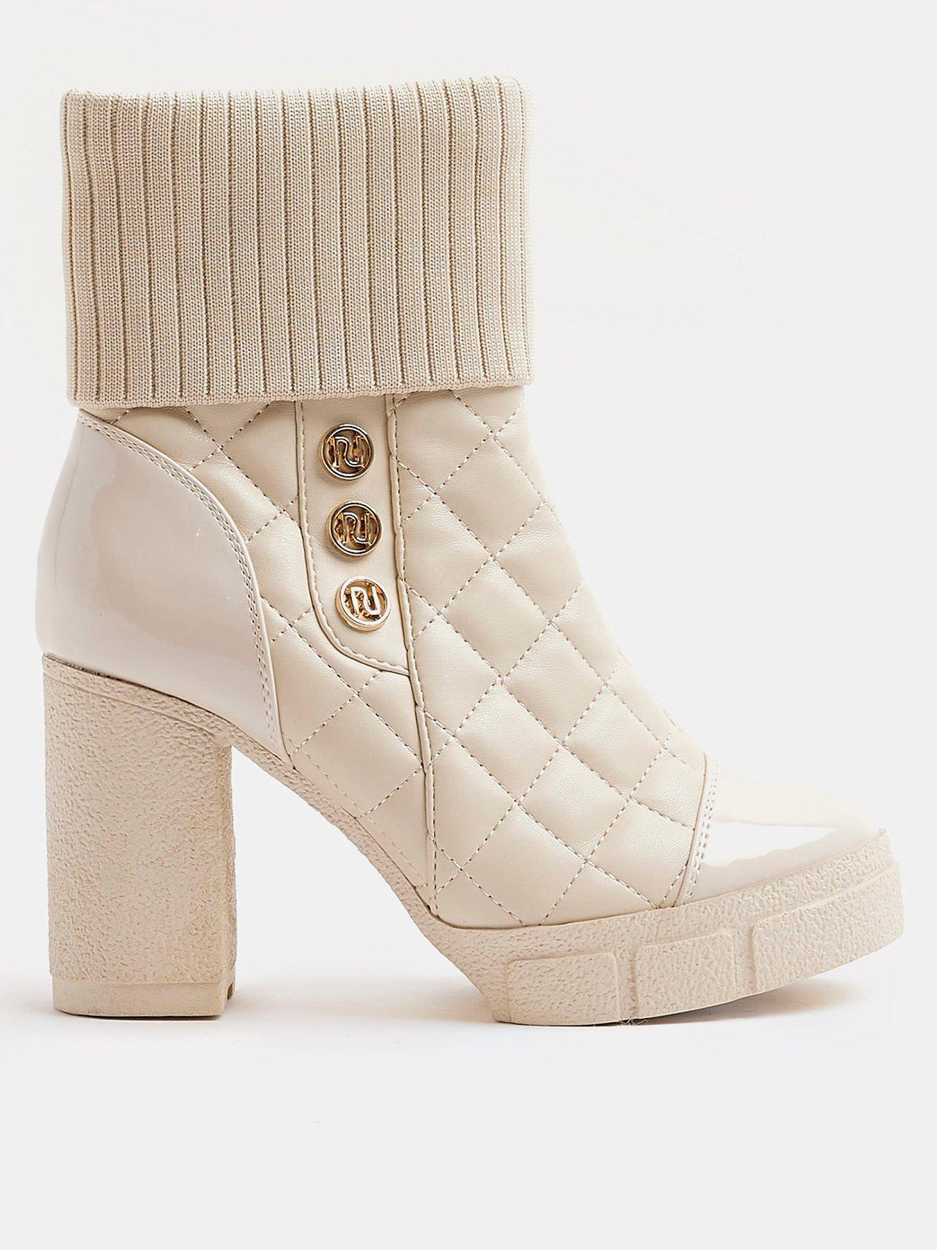 Beige ankle boots river island sale