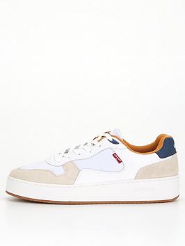 levi's glide faux leather trainers - white