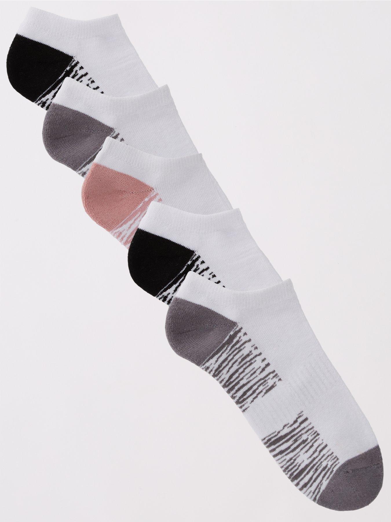 The Very Collection 5 Pack Targeted Cushioning Trainer Liner Socks - White