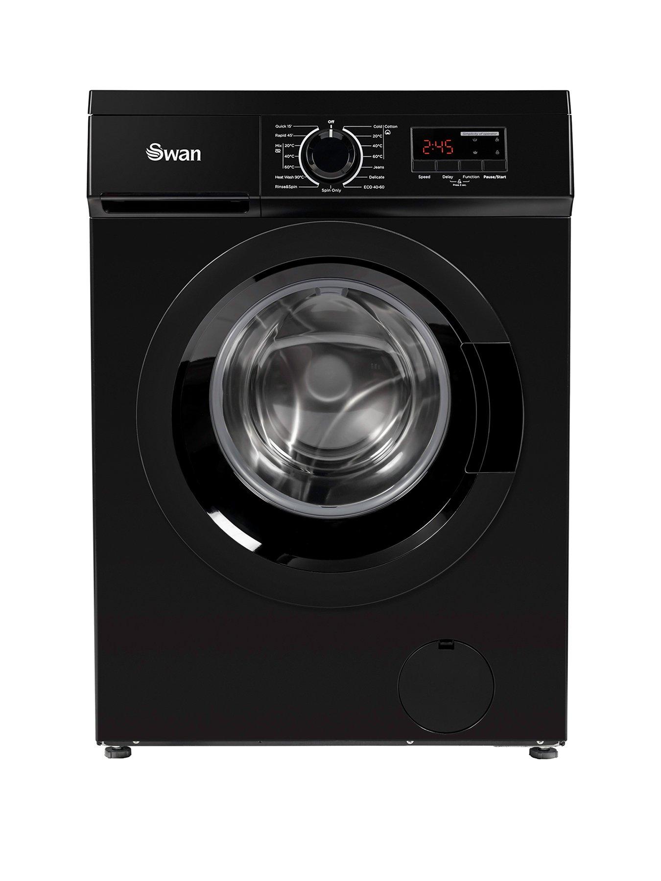 Swan 7Kg Load, 1200 Spin Freestanding Washing Machine - Black