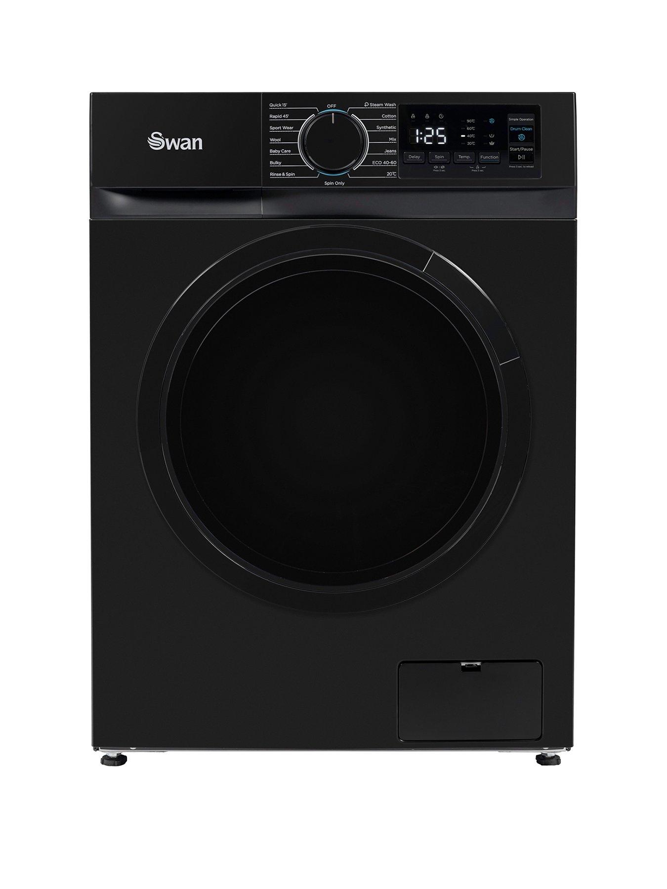 Swan 8Kg Load, 1400 Spin Freestanding Washing Machine - Black