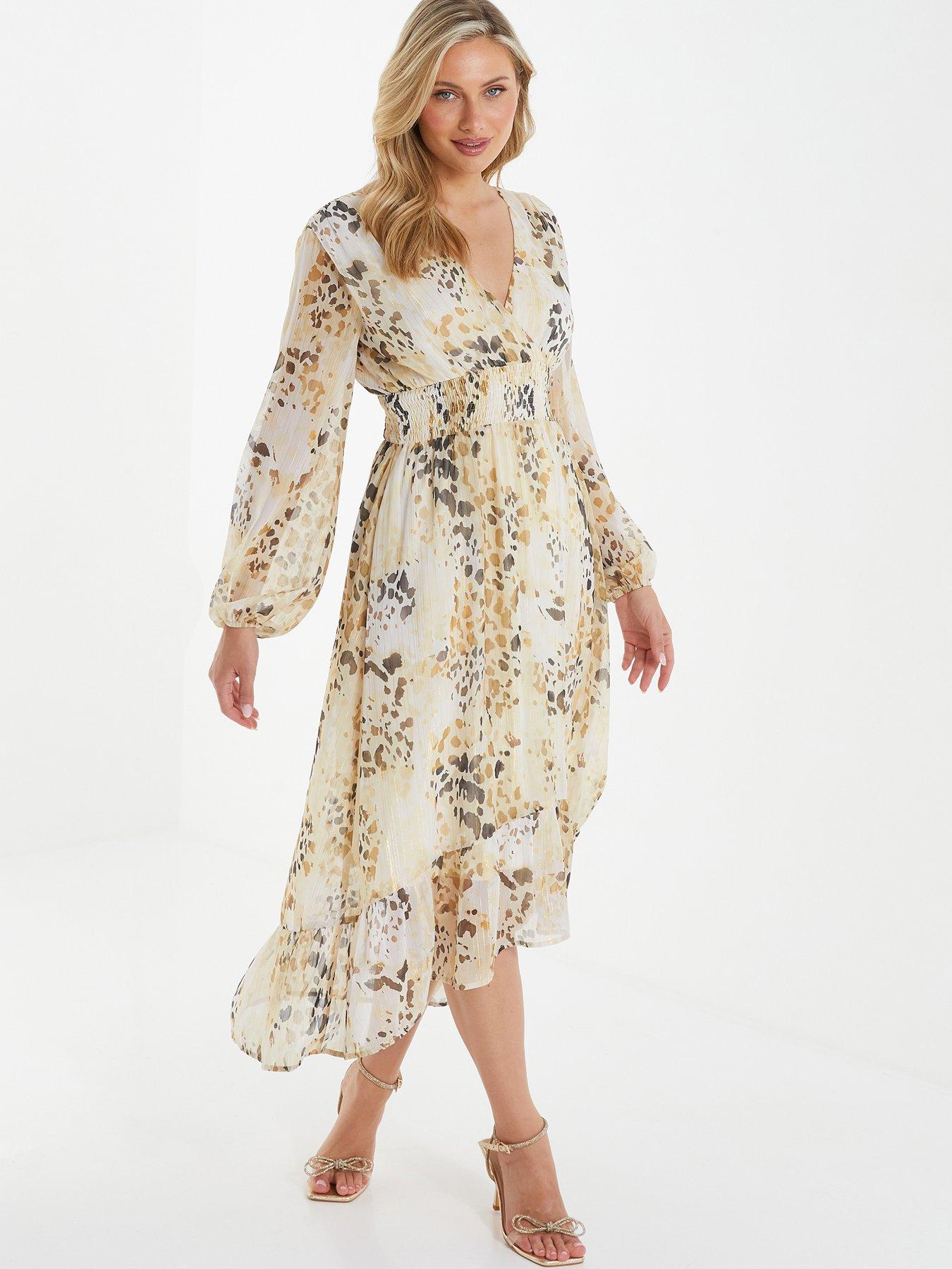 Quiz Stone Floral Midaxi Dress very.co.uk