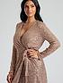  image of finding-friday-bronze-sequin-wrap-midi-dress
