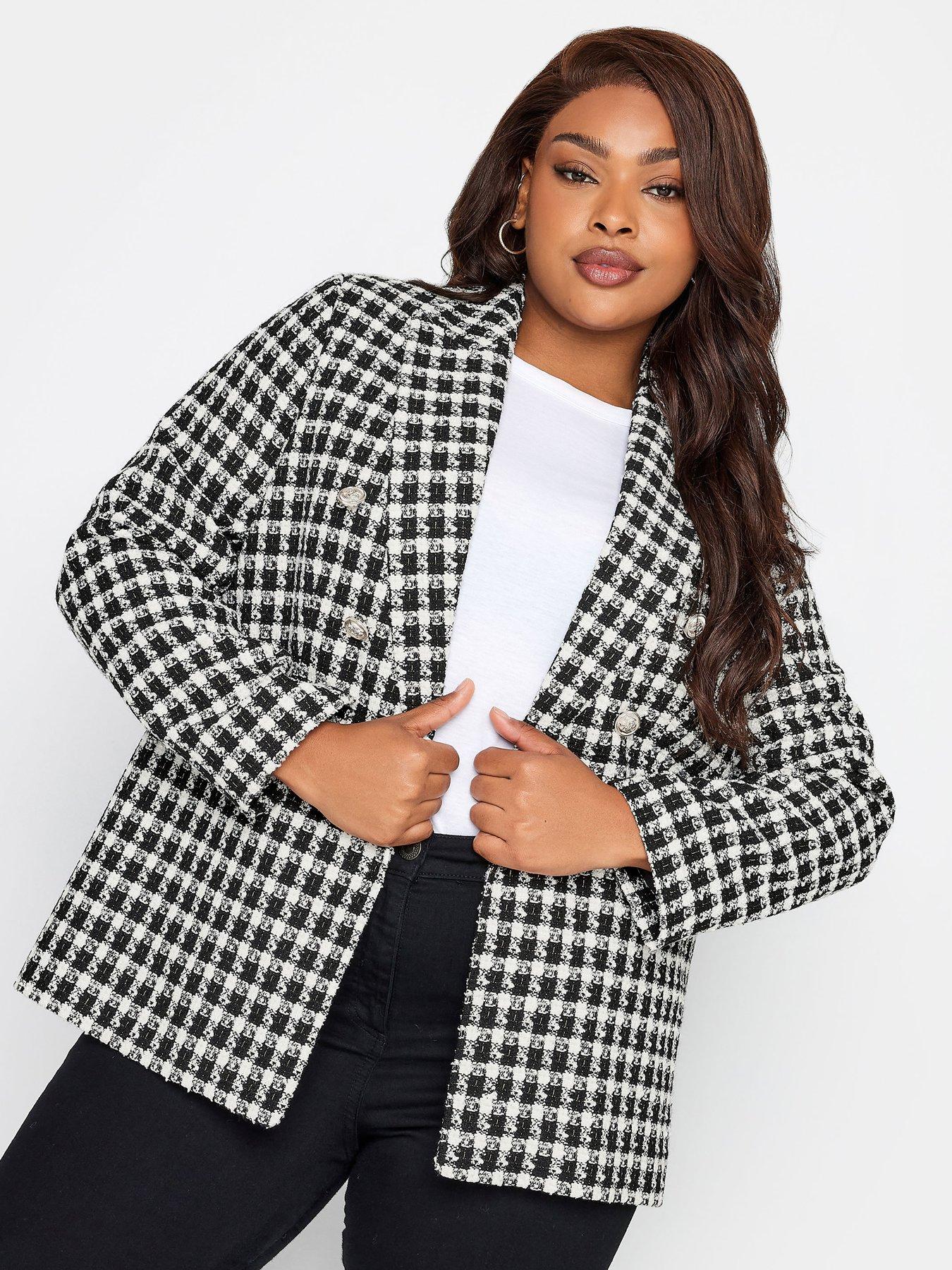 Black and white houndstooth blazer hotsell