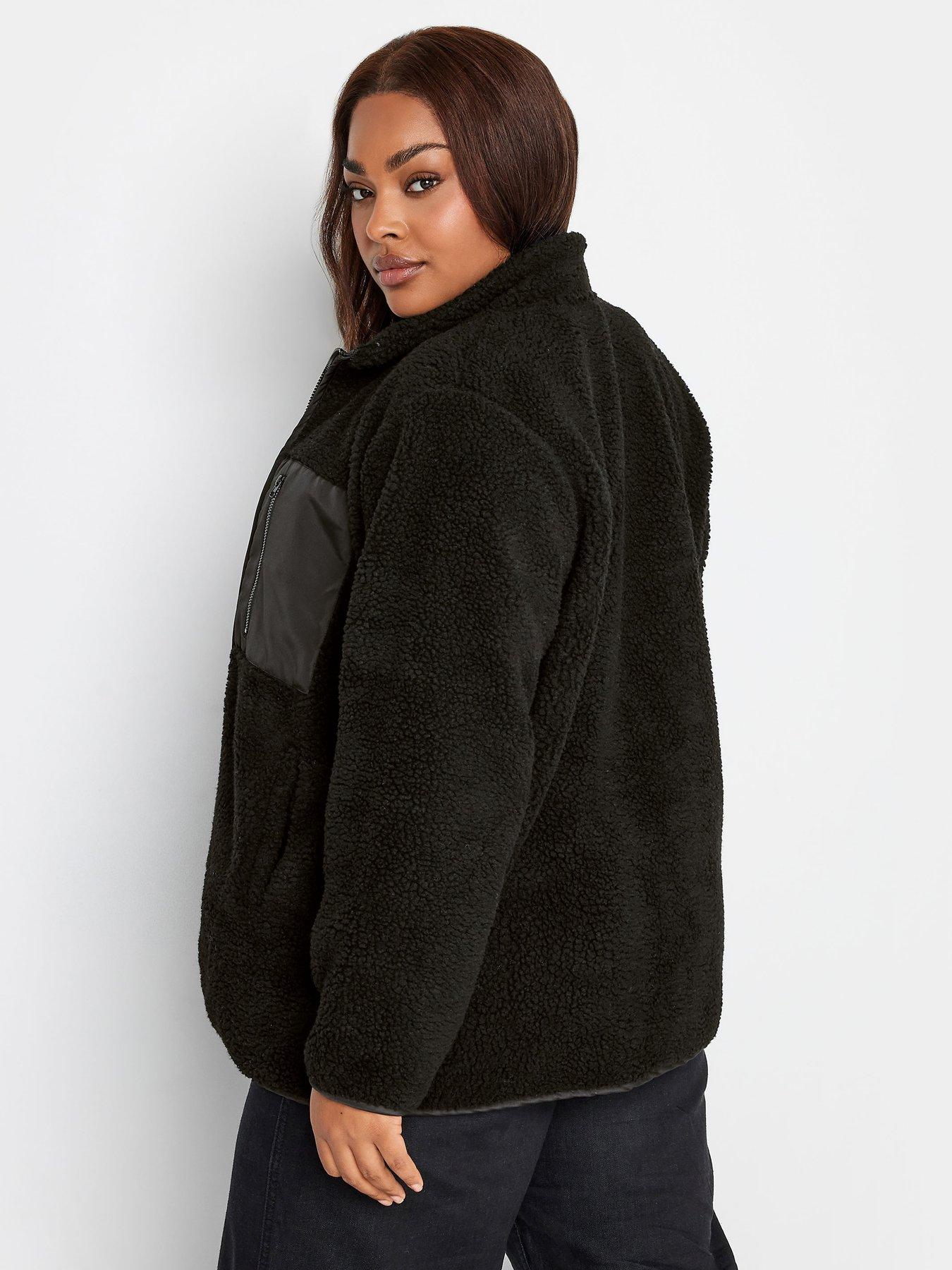 Yours Borg Nylon Pocket Fleece Black Very