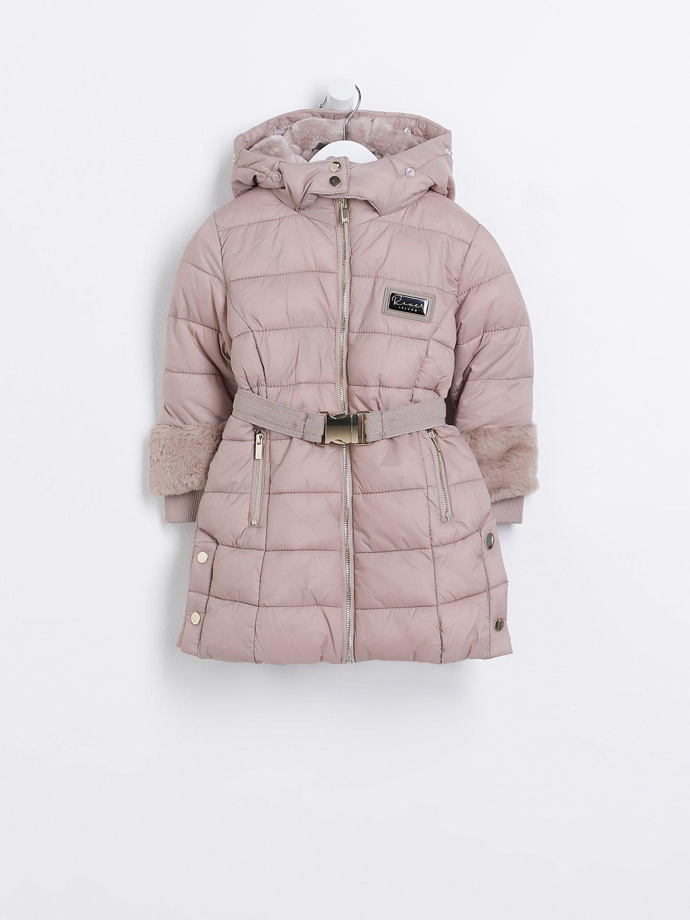 River Island Faux Fur Jacket In Light Pink