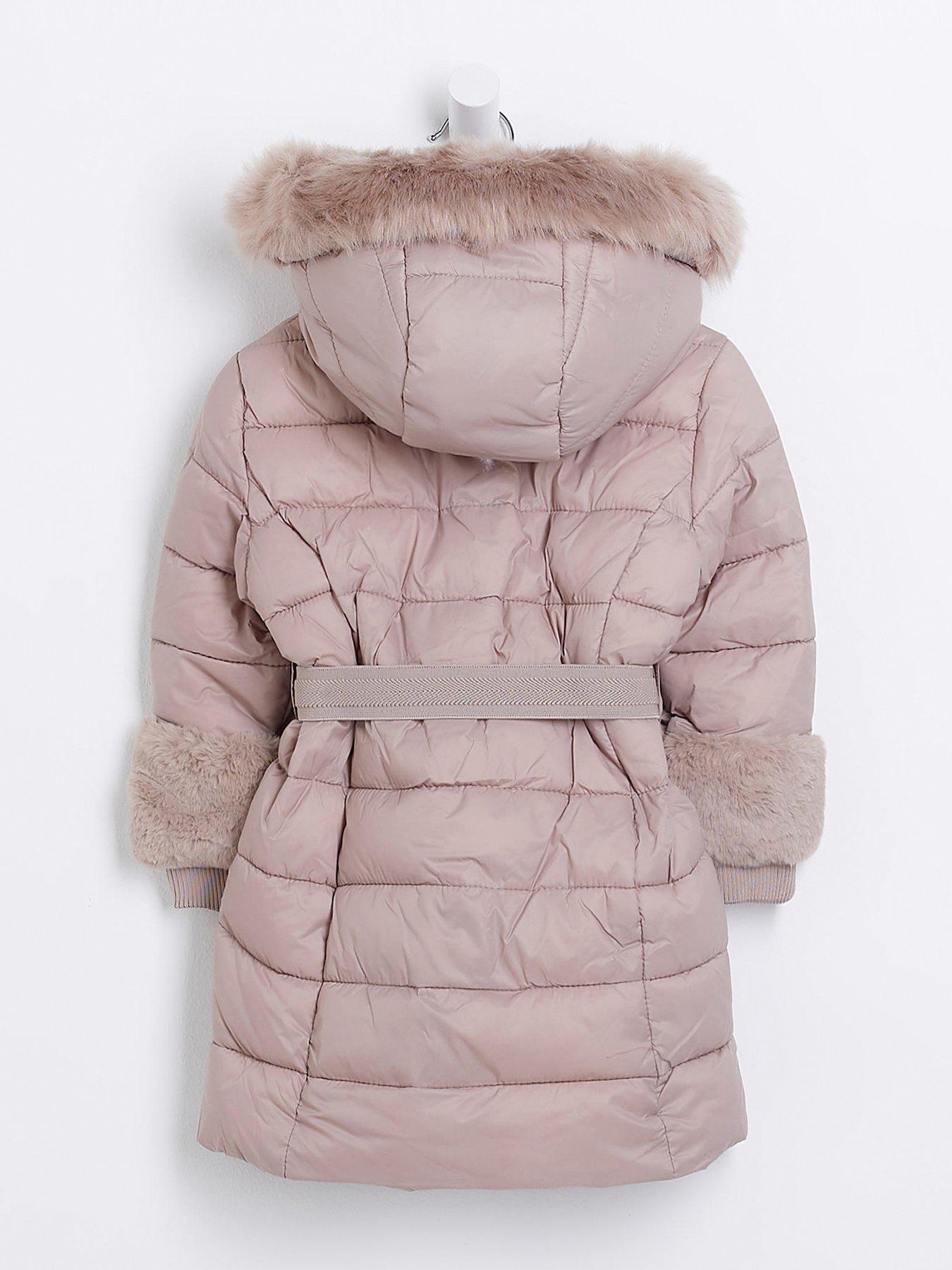 River Island Women's Faux Fur Coat - Pink - Fur Coats