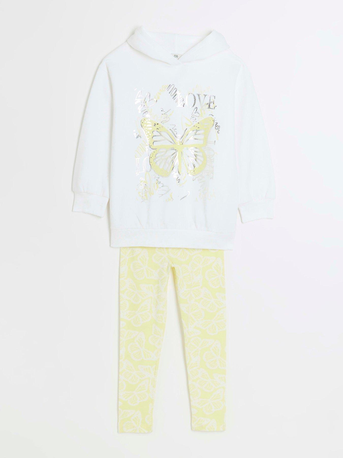 River Island Girls Butterfly Sweat Set White very.co.uk