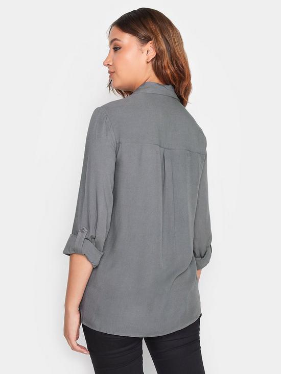 stillFront image of long-tall-sally-grey-utility-shirt