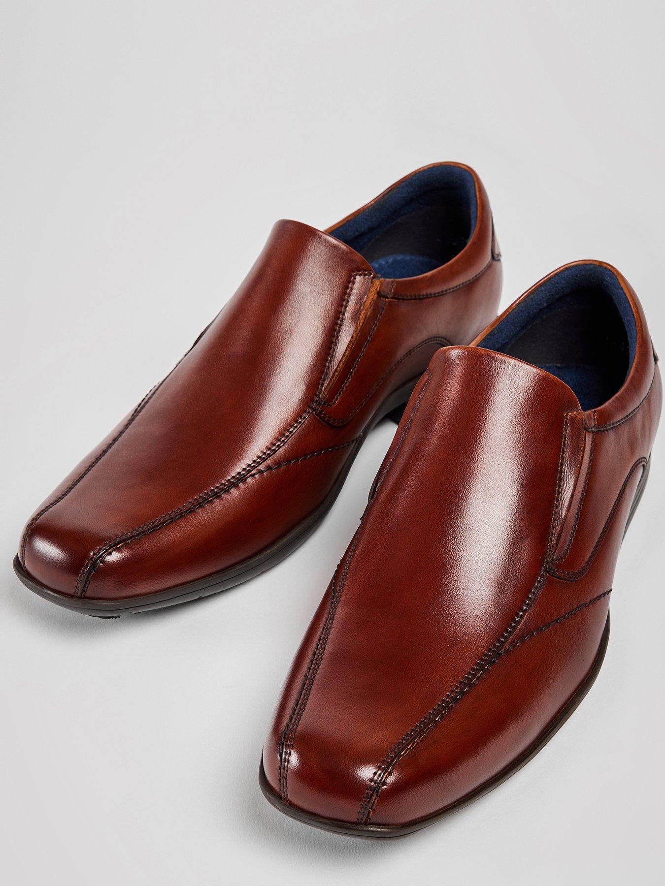 Mens tan slip hot sale on dress shoes