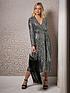  image of finding-friday-gunmetal-silver-sequin-wrap-midi-dress