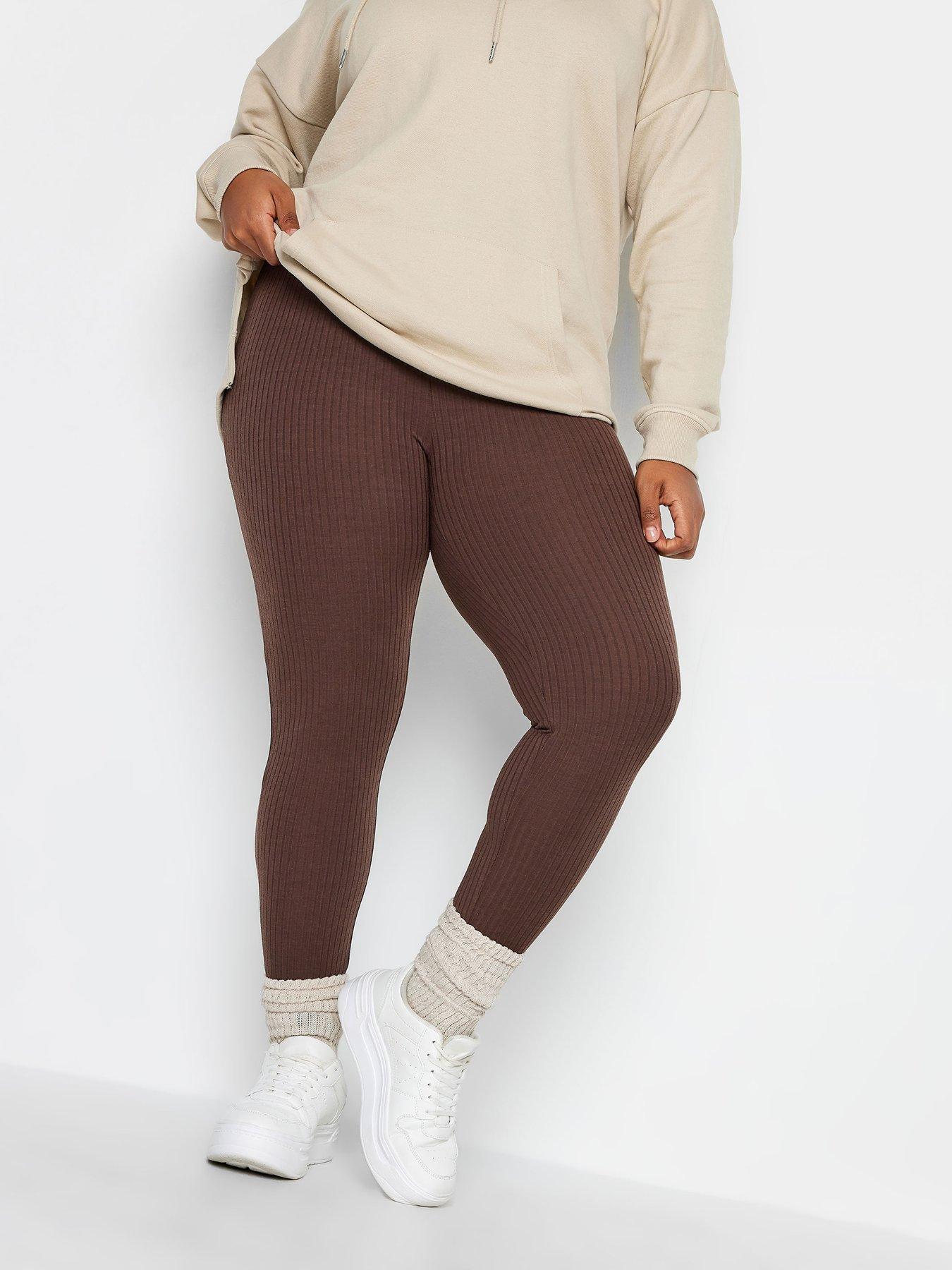 Yours Ribbed Legging Chocolate
