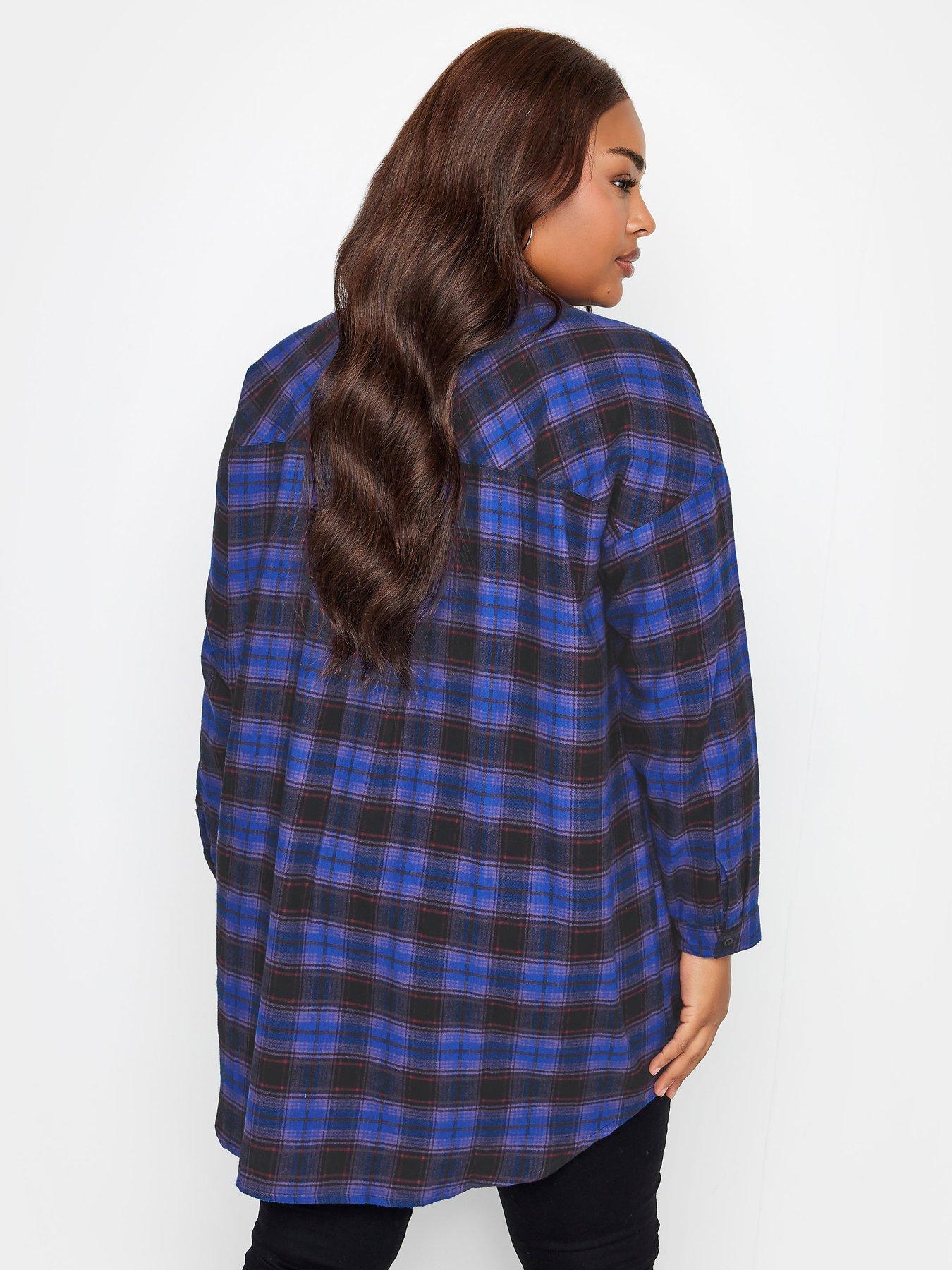 Long plaid boyfriend outlet shirt