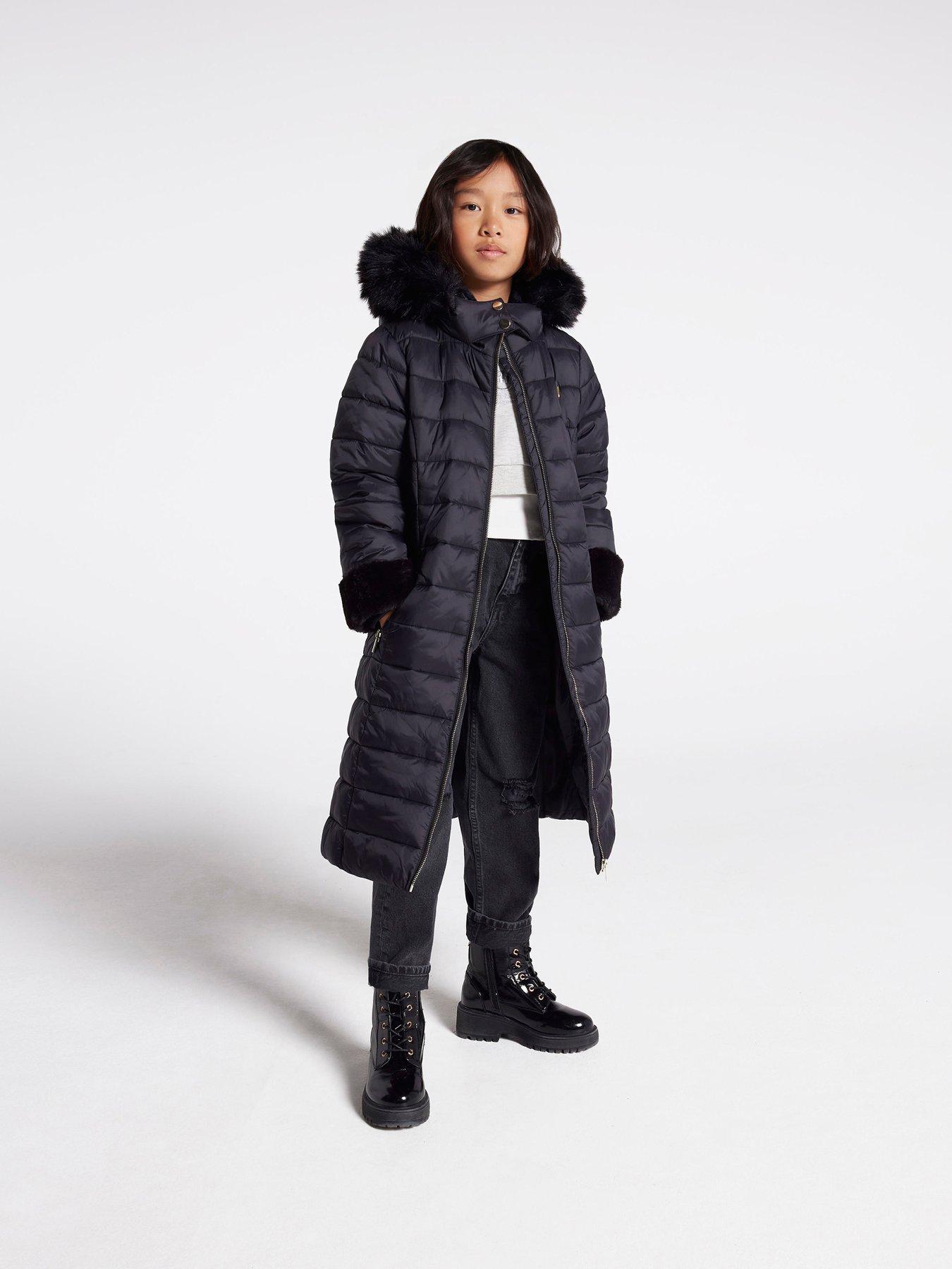 Girls black sale padded coat