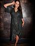  image of yours-sequin-tulip-hem-wrap-dress-silver