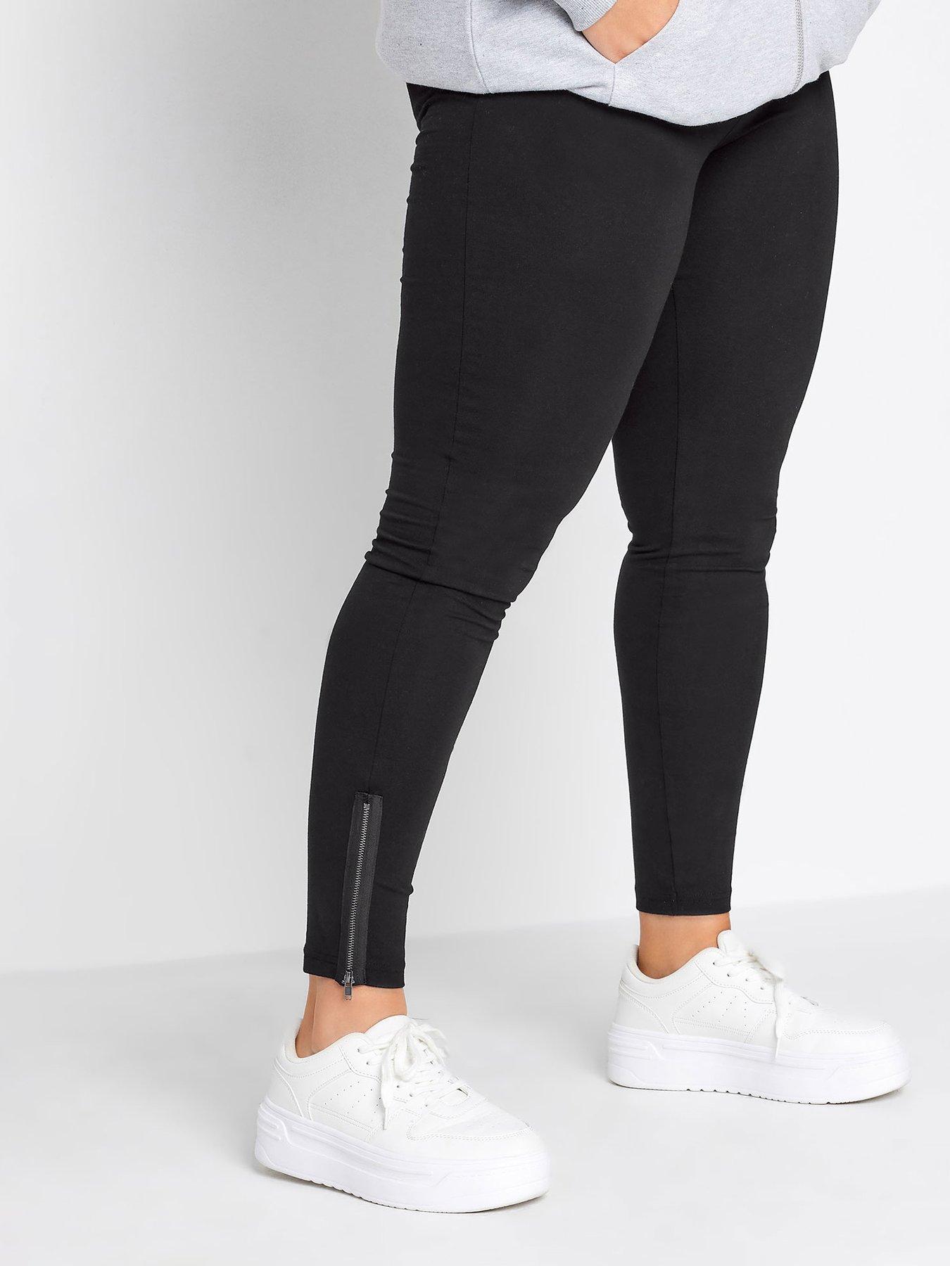 Missguided Tall leggings with zip hem in black