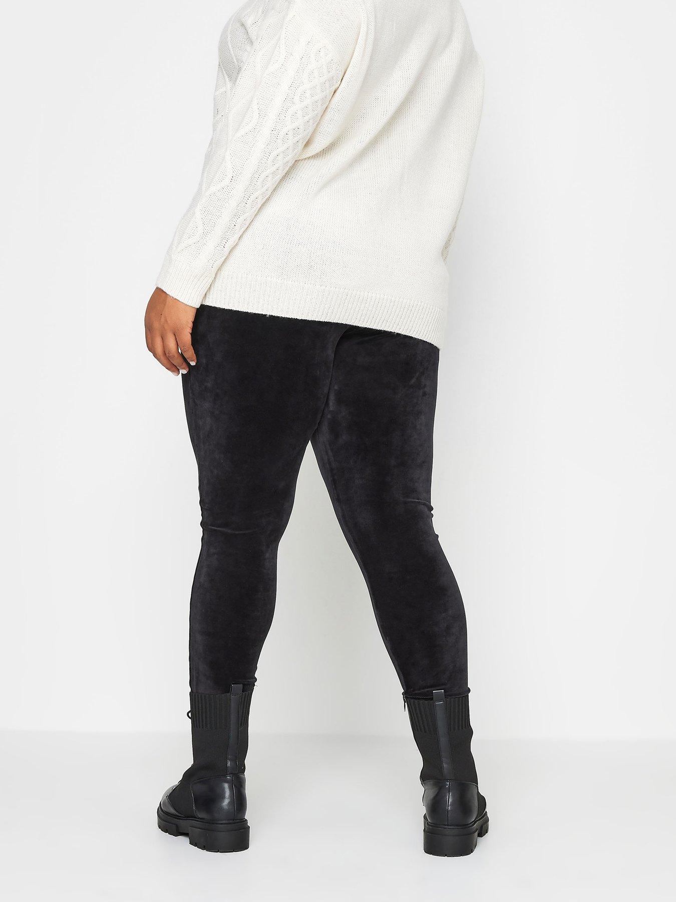 Image 2 of 4 of Yours Curve Velour Legging - Black
