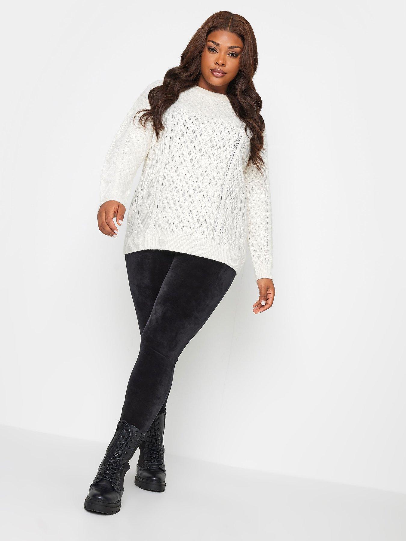 Image 3 of 4 of Yours Curve Velour Legging - Black