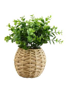 Product photograph of Very Home Faux Herbs In Rattan Basket from very.co.uk