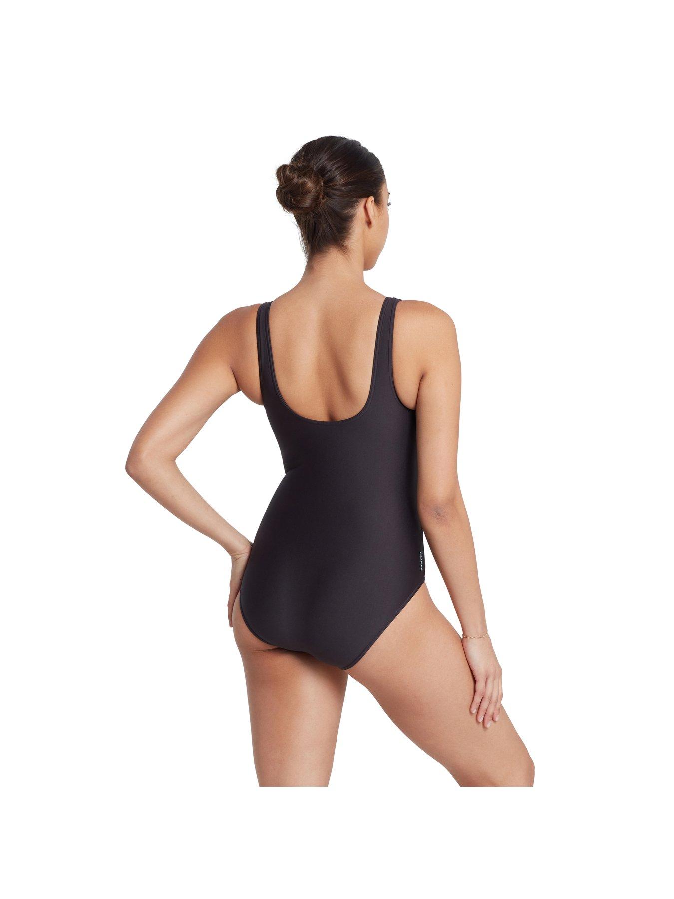 Zoggs Sandon Scoopback Swimsuit Black Very