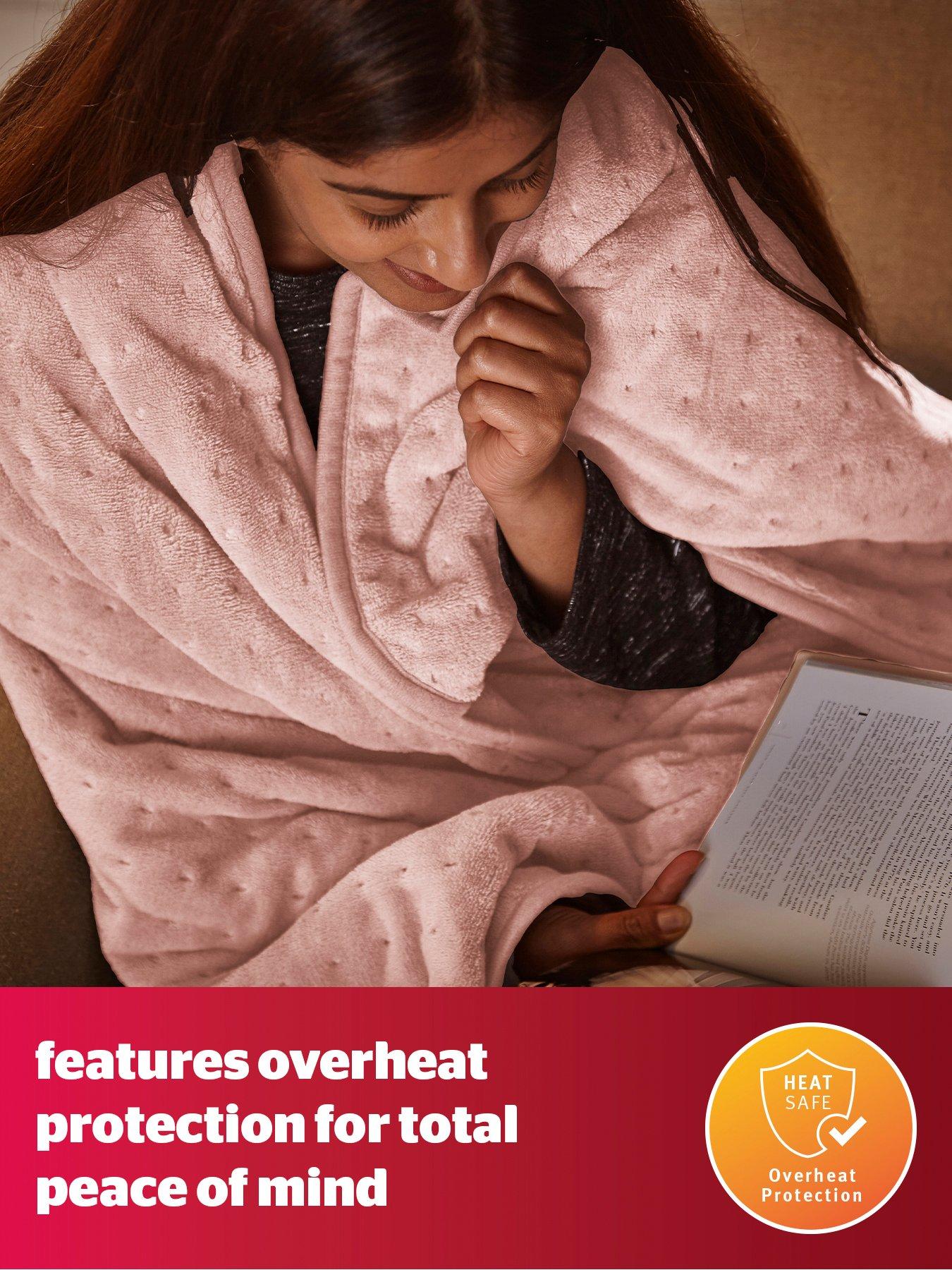 Blush pink heated blanket hotsell