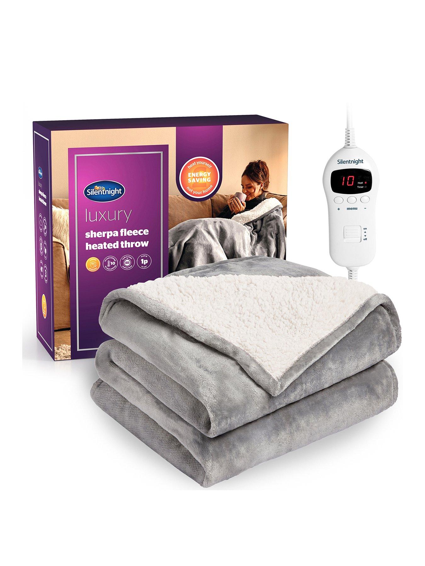 Cozy Heated Plush Throw by Sharper Image- Super Soft Plush Electric Throw  Blanket with One Touch