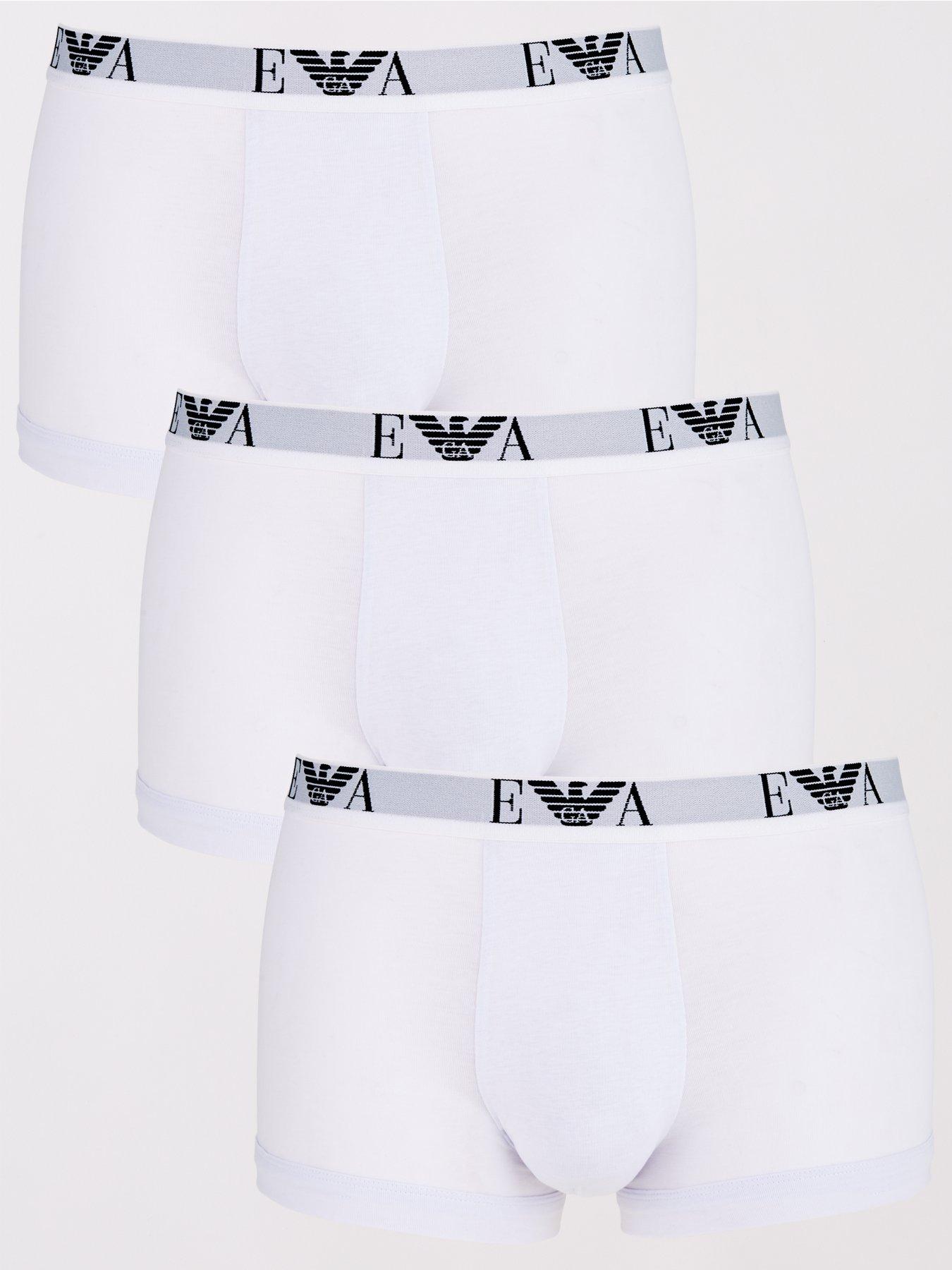 undefined Three Pack Eva Waistband Stretch Cotton Trunks - White