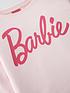  image of barbie-older-girls-logo-long-sleeve-pyjamas-pink