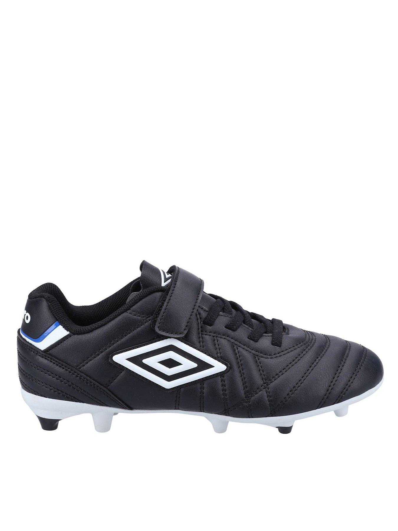 Umbro Junior Speciali Liga Firm Ground Velcro Football Boot - Black